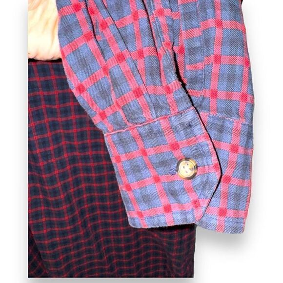 90s Abercrombie & Fitch Navy & Red Wool Oxford Button Down M - Picture 8 of 10